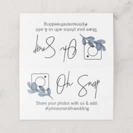 Asiento OH SNAP Tarjeta de tabla plegada #hashtag hoja azu