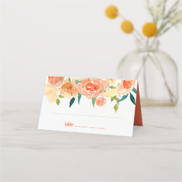 Asiento Peach Florals | Tarjeta de plaza Boda