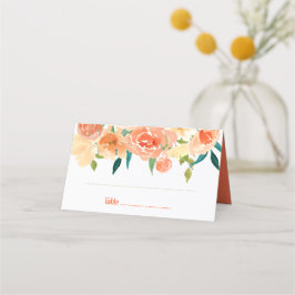 Asiento Peach Florals | Tarjeta de plaza Boda
