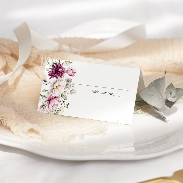 Asiento Peonies Pink Burgundy Floral Boda Tarjeta de plaza (Subido por el creador)