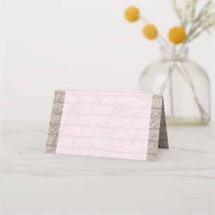 Asiento Pergamino de época Tarjeta de lugar rosa