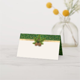 Asiento Pine Cones Boda De Invierno Doble Tarjeta De Lugar