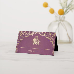 Asiento Relieve metalizado dorado Faux de la tarjeta Boda 