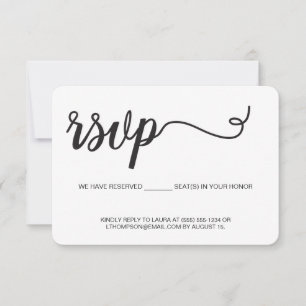 Asiento reservado de cumpleaños RSVP de script sim