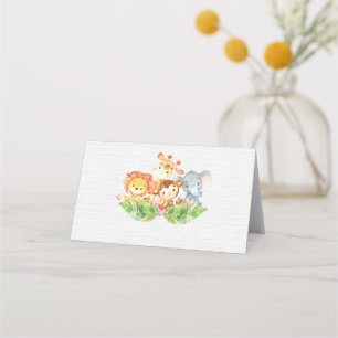 Asiento Sweet Jungle Animals Baby Shower Tarjeta de asient