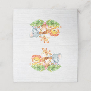 Asiento Sweet Jungle Animals Baby Shower Tarjeta de asient