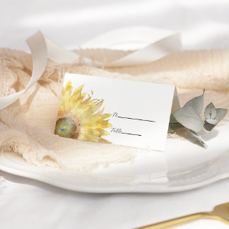 Asiento Tarjeta Boda de color amarillo girasol