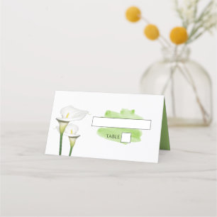 Asiento Tarjeta Boda de color blanco Calla Lilies
