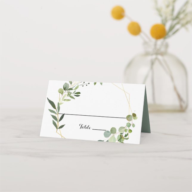 Asiento Tarjeta Boda de hojas verdes tropicales (Anverso)