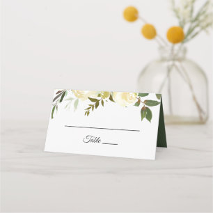 Asiento Tarjeta Boda floral de color de agua ilustrada