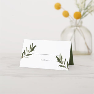 Asiento Tarjeta Boda Place de Olive Leaves Greenery