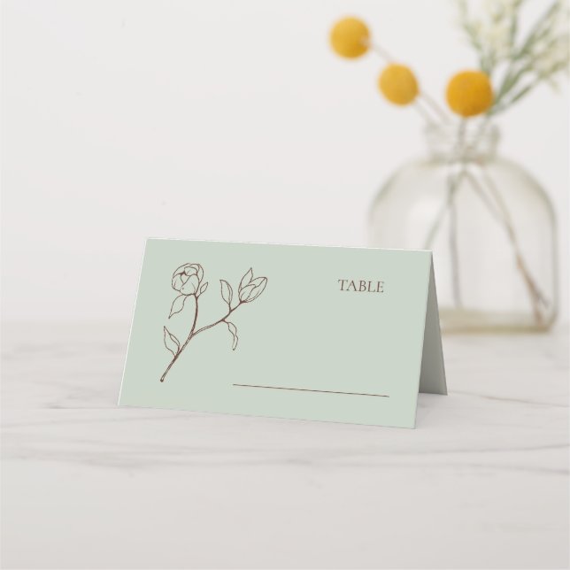 Asiento Tarjeta Bohemiana de Boda floral (Anverso)