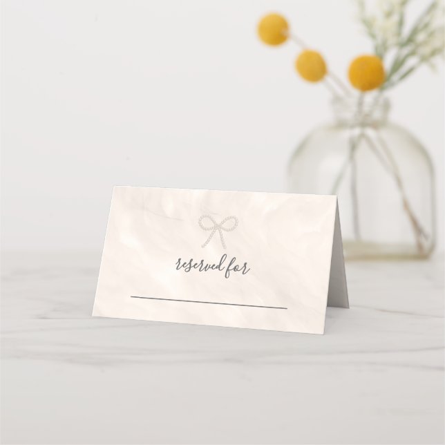 Asiento Tarjeta de Acompañamiento de Boda con Lazo de Perl (Anverso)