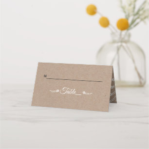 Asiento Tarjeta de acompañamiento de boda rústico de papel