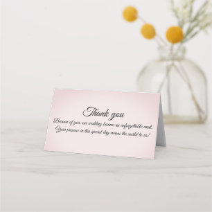 Asiento tarjeta de agradecimiento del boda
