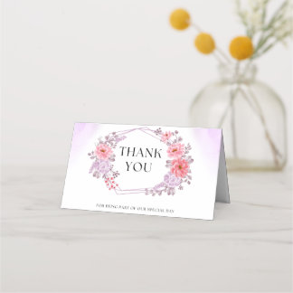Asiento Tarjeta de agradecimiento floral elegante