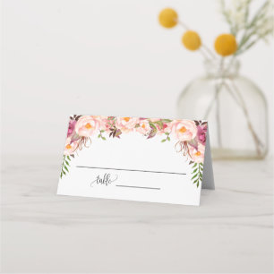 Asiento Tarjeta de Asientos de Boda de Lluvia de Flores Ro