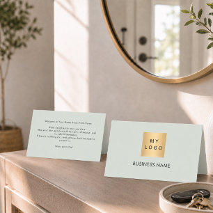 Asiento Tarjeta de bienvenida para habitación de hotel ver