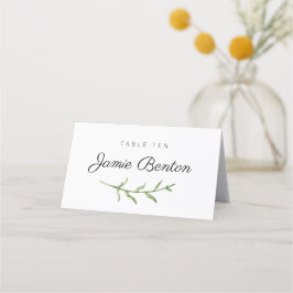 Asiento Tarjeta de Boda/lugar de evento de Green Sprig
