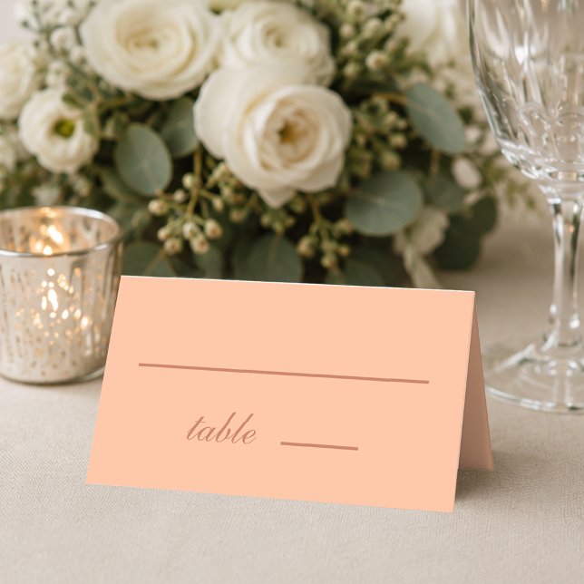 Asiento Tarjeta de boda melocotón con letra moderna en mar (Subido por el creador)
