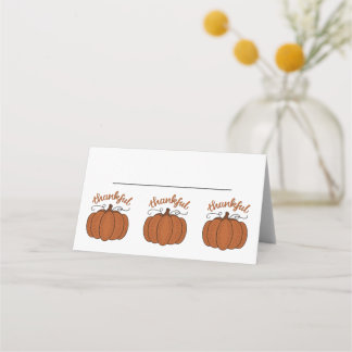 Asiento Tarjeta de Calabaza Agradecida
