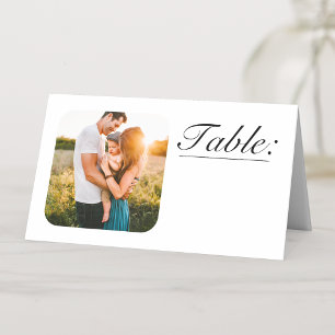 Asiento Tarjeta de colocación de 2 fotos números de tabla