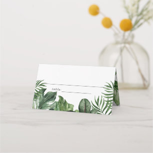 Asiento Tarjeta de colocación de hojas tropicales con mati