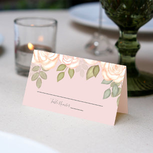 Asiento Tarjeta de colocación de mesa de boda floral rosa 