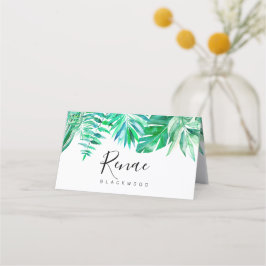 Asiento Tarjeta de escolta tropical, boda tropical