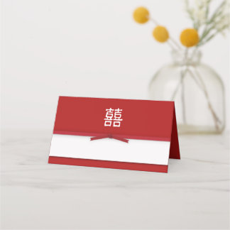 Asiento Tarjeta de Escort de mesa roja de doble felicidad 