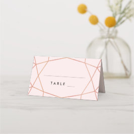 Asiento Tarjeta de Escort de Oro Rosa Geométrico | Color d