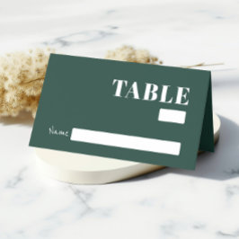 Asiento Tarjeta de invitado de boda verde esmeralda audaz 