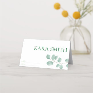 Asiento Tarjeta de invitado Eucalyptus Modern Boda