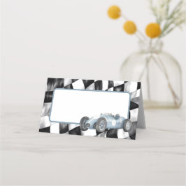 Asiento Tarjeta de la fiesta de cumpleaños de Blue Race Ca