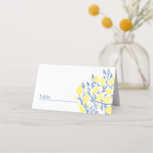 Asiento Tarjeta de lugar azul y amarillo brillante