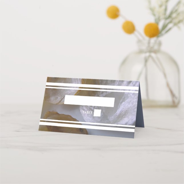 Asiento Tarjeta de lugar Boda de Beach Clams (Anverso)