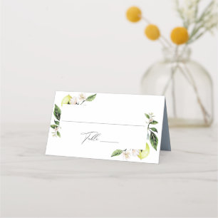 Asiento Tarjeta de lugar Boda de lemones botánicos