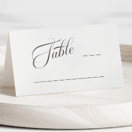 Asiento Tarjeta de lugar Boda de tipografía de clase román