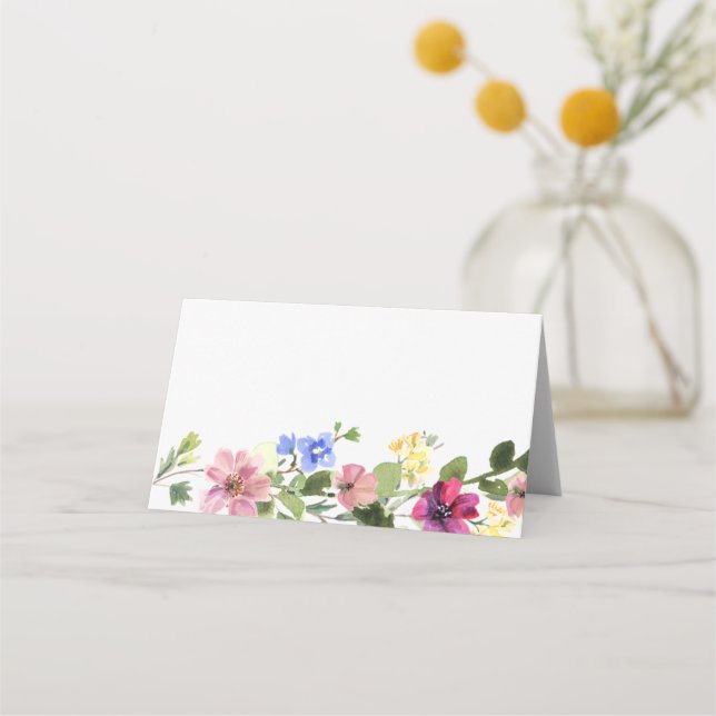 Asiento Tarjeta de lugar Boho Wildflower (Anverso)