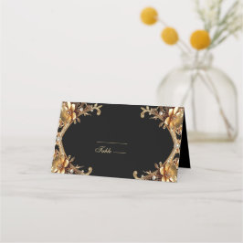 Asiento Tarjeta de lugar con marco de oro elegante