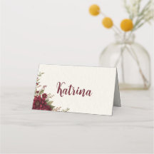 Tarjeta de lugar de Acción de Gracias floral elega