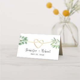 Asiento Tarjeta de lugar de boda con follaje de eucalipto