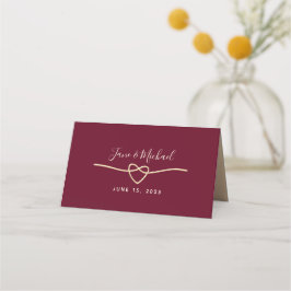 Asiento Tarjeta de lugar de boda con guión moderno de colo