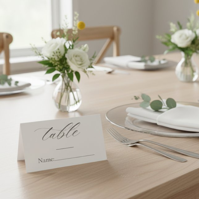 Asiento Tarjeta de lugar de boda con letra cursiva minimal (Subido por el creador)