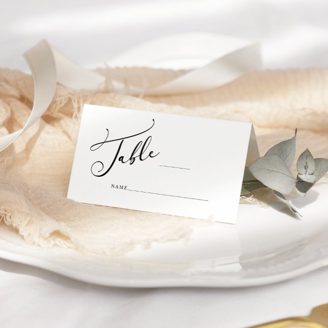 Asiento Tarjeta de lugar de boda con letra script moderna  (Subido por el creador)