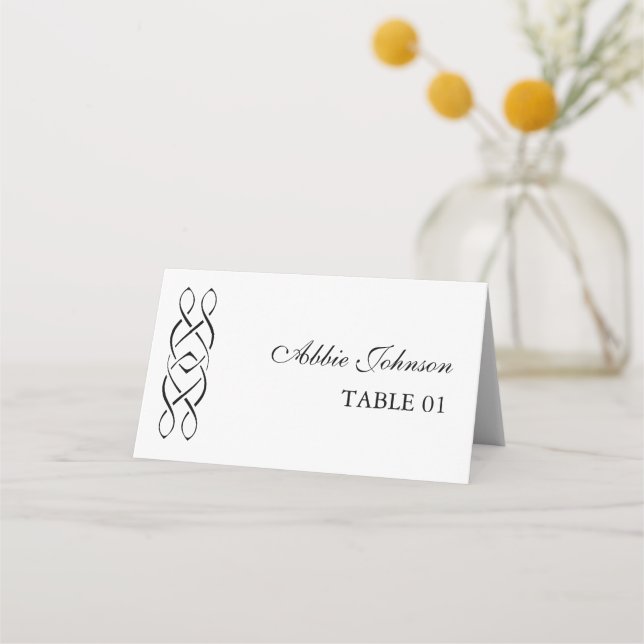 Asiento Tarjeta de lugar de boda con nudo celta personaliz (Anverso)