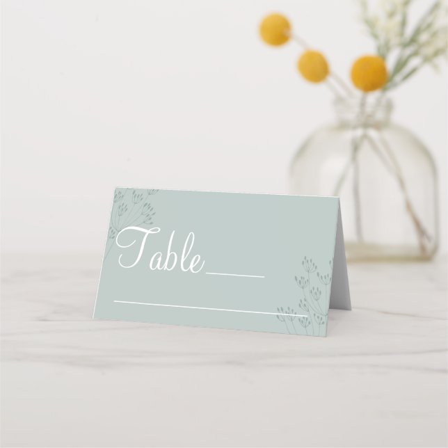 Asiento Tarjeta de lugar de boda con vegetación (Anverso)