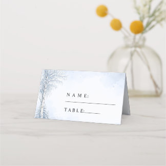 Asiento Tarjeta de lugar de boda de abedul congelado