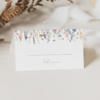 Tarjeta de lugar de Boda de flores silvestres mult