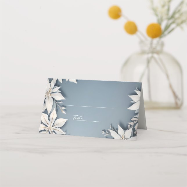 Asiento tarjeta de lugar de boda de invierno (Anverso)